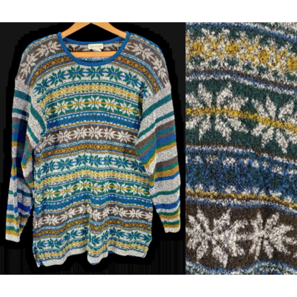 The Avenue Sweater Size 1X Womens Nordic Fair Isle Tunic Womens Cabincore Ski
